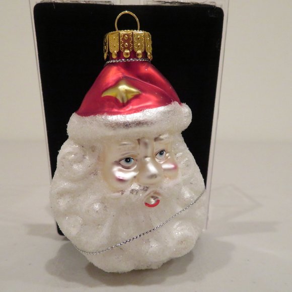 Christmas Glass Ornament Santa Handcrafted by Unique Treasure Gift Box Keepsake - Picture 2 of 6